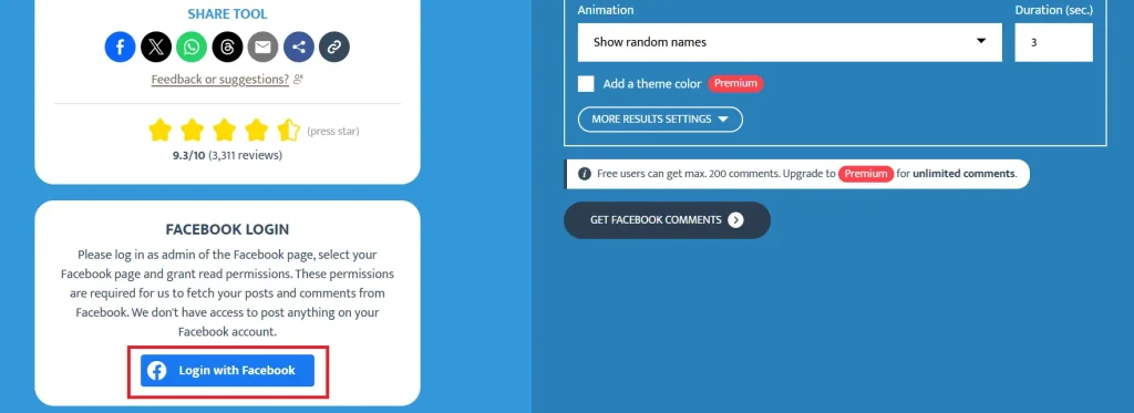 login with faceboook