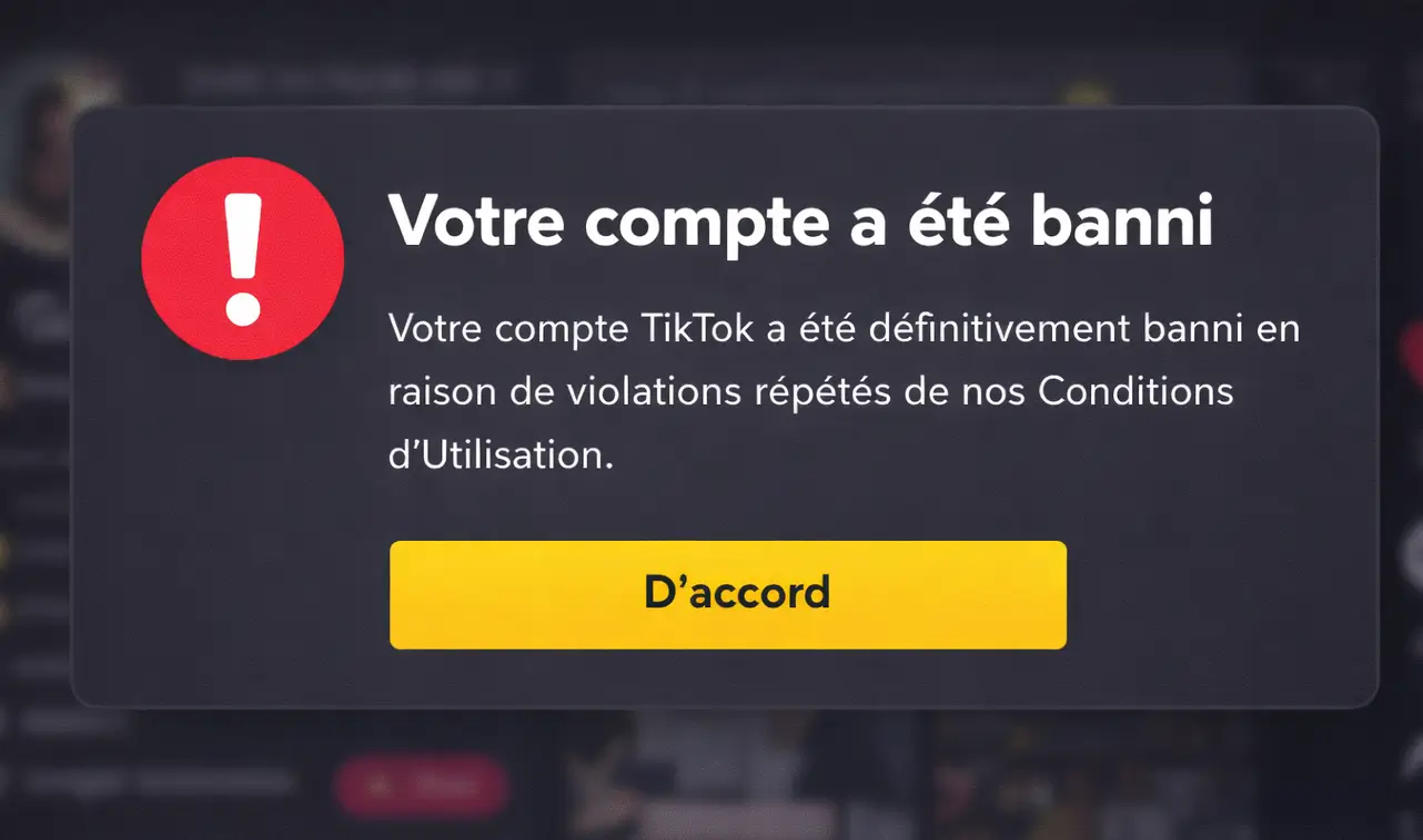 compte tiktok banni