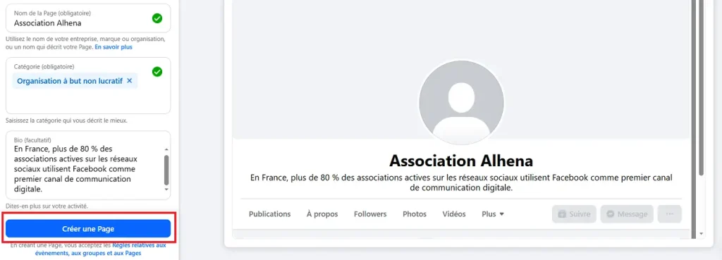 créer une page 