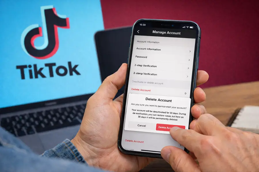 délai suppression TikTok