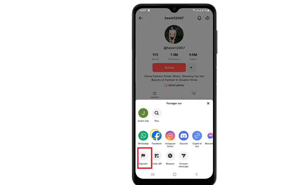 signaler compte tiktok